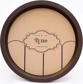 Stewehome Στρογγυλή μεταλλική δίσκος με σχέδιο καφέ