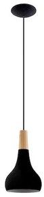 Eglo Sabinar Μοντέρνο Κρεμαστό Φωτιστικό Μονόφωτο Καμπάνα με Ντουί E27 σε Μαύρο Χρώμα 900161