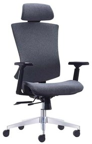 Πολυθρόνα Γραφείου Bf9600 Διευθυντή / Βάση Αλουμινίου - Ύφασμα Γκρι. Διάσταση: 68x68x120/130cm