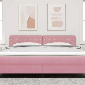 vidaXL Βελούδινο Κεφαλάρι Argyle με κεφαλάρι Ροζ 180 cm Βελούδο