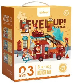 Mideer παζλ 3 σε1 - Level Up 3 &quot;Busy Community helpers&quot; 24,30 - 35τμχ  τμχ.