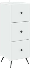 vidaXL Ντουλάπι με Συρτάρια Λευκό 33 x 34,5 x 90 εκ Επεξεργασμένο Ξύλο