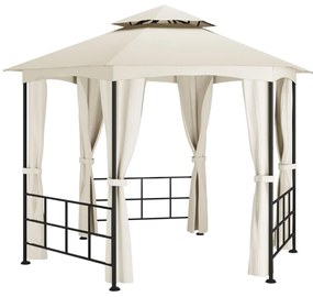 vidaXL Κιόσκι με Πλευρικά Τοιχώματα Κρεμ 3,1 x 2,7 μ.