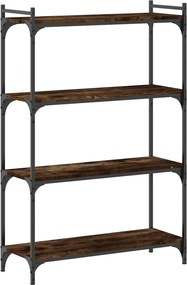 vidaXL Βιβλιοθήκη 4 Επιπέδων Καπνιστή Δρυς 80x30x120 εκ. Επεξεργ. Ξύλο