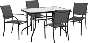 ΣΕΤ ΤΡΑΠΕΖΑΡΙΑΣ 5ΤΜΧ REDAN HM21223.01 ΤΡΑΠΕΖΙ & 4 ΠΟΛΥΘΡΟΝΕΣ ΣΕ ΜΑΥΡΟ