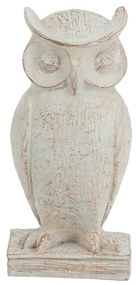 Artekko Artekko Owl Διακοσμητική Κουκουβάγια Ρητίνη Λευκή Πατίνα (15x13.5x30.5)cm 72425