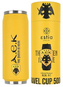 Estia 00-13233 Travel Cup Ποτήρι Θερμός με Καλαμάκι ΑΕΚ BC, 500ml