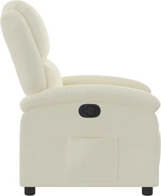 vidaXL Πολυθρόνα Ανακλινόμενη με Κρεμ Βελούδο