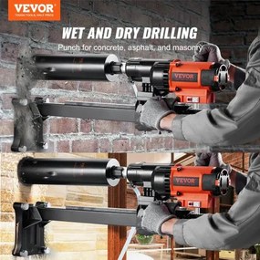 VEVOR Wet&amp;Dry Diamond Core Drill Machine Concrete Core Drill Rig 3200W 750RPM