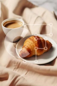 Σετ των 2 Intra Συλλεκτικό Ξύλινο Παζλ Plywood 4mm - Πρωινό με κρουασάν και καφέ Σε Ξύλινο Κουτί - Διαστάσεις: 10x10 cm – 25 κομμάτια