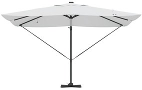 vidaXL Ομπρέλα με Βραχίονα με LED Μπεζ 352x251x265 εκ. Αλουμίνιο