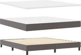 vidaXL Κρεβάτι με ελατήρια με στρώμα Γκρι 180 x 200 cm Τεχνητό δέρμα