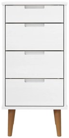Συρταριέρα MOLDE Λευκή 40 x 35 x 82 εκ. από Μασίφ Ξύλο Πεύκου - Λευκό