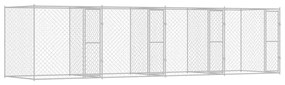 vidaXL Κλουβί σκύλου Ασημί 800 x 200 x 200 εκ. Επικαλυμμένος Χάλυβας