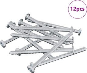 vidaXL Βίδα 12 pcs Ασημί M6 x 85 χιλ. Ατσάλι