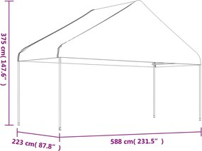 vidaXL Κιόσκι με Τέντα Λευκό 17,84 x 5,88 x 3,75 μ. από Πολυαιθυλένιο