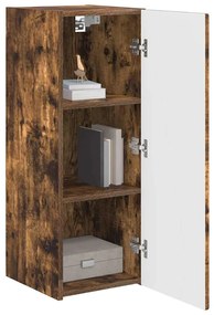 vidaXL Ντουλάπι Τηλεόρασης Τοίχου 2 pcs Καπνιστό Δρύς 30 x 31 x 80 εκ.