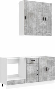 vidaXL Μονάδα κουζίνας LUCCA 5 pcs Γκρι Σκυροδέματος