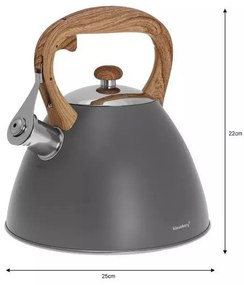 Βραστήρας Klausberg KB 7297, 3 λίτρα, σφύριγμα, επαγωγή, γκρι ανοξείδωτο ατσάλι