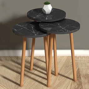 Βοηθητικά τραπεζάκια Roma Megapap χρώμα σκούρο εφέ μαρμάρου