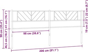 vidaXL Ανταλλακτικό κεφαλάρι Λευκό 200 εκ. Μεταλλικό