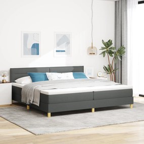 vidaXL Κρεβάτι με Στρώμα Σκούρο Γκρι 200 x 200 εκ. Ύφασμα