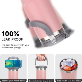 Ποτήρι Θερμός Ανοξείδωτο 900ml με Επιστόμιο και Καλαμάκι