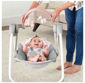 Κουνιστή Καρέκλα Ingenuity Compact Swing - Flora Ανοιχτό Ροζ