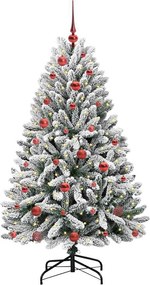 vidaXL Τεχνητό Χριστουγεννιάτικο Δέντρο Πράσινο και Λευκό 150 cm