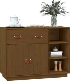 vidaXL Ντουλάπι Καφέ Μελί 98,5x40x75 εκ. από Μασίφ Ξύλο Πεύκου