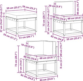 vidaXL Σειρά Καναπέ Εξωτερικού 6 pcs Φυσικό και Μπεζ