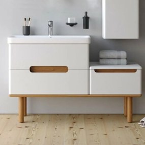 Έπιπλο Μπάνιου Πάγκος Με Νιπτήρα Masal 130 S3BMAS130WH 130x46x85cm White Πορσελάνη,Mdf