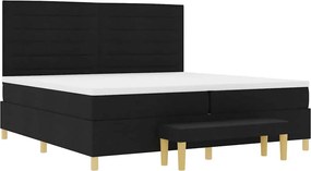 vidaXL Κρεβάτι με ελατήρια με στρώμα Μαύρο 200 x 200 cm ύφασμα