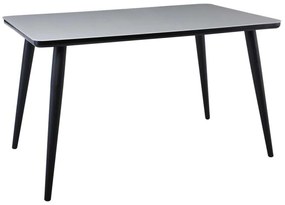 Τραπέζι UNION 130x80cm Βαφή Μαύρη/Γυαλί Άσπρο