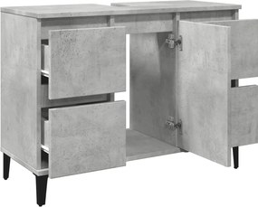 vidaXL Ντουλάπι Νιπτήρα Γκρι Σκυρ. 80 x 33 x 60 εκ. Επεξεργασμένο Ξύλο