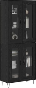 vidaXL Highboard Μαύρη Οξυά 69,5 x 34 x 90 εκ. Επεξεργασμένο Ξύλο