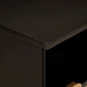 vidaXL Ντουλάπι TV Μαύρο και Χρυσό 100 x 33 x 46 εκ Μασίφ ξύλο μάνγκο