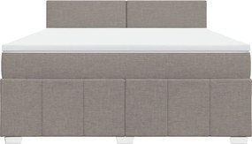 vidaXL Κρεβάτι Boxspring με Στρώμα Taupe 180x200 εκ. Υφασμάτινο