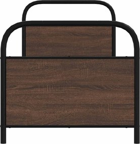vidaXL Πλαίσιο Κρεβατιού Χωρ. Στρώμα Καφέ Δρυς 75x190εκ Επεξ. Ξύλο
