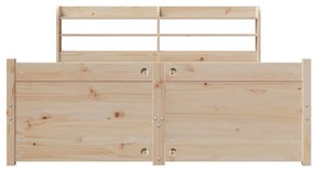 vidaXL Πλαίσιο Κρεβατιού με Κεφαλάρι 120 x 190 εκ. Μασίφ Ξύλο Πεύκου