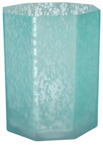 Artekko Artekko Frosted Γαλάζιο Γυάλινο Κηροπήγιο (13x13x15)cm 70481-FRAQS-SA