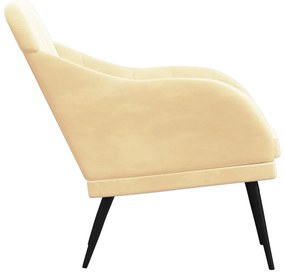 vidaXL Πολυθρόνα Κρεμ 63x76x80 εκ. Βελούδινη