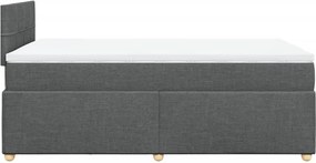 vidaXL Κρεβάτι Boxspring με Στρώμα Σκούρο Γκρι 120x190 εκ Υφασμάτινο