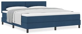 vidaXL Κρεβάτι box spring με στρώμα με στρώμα Μπλε 180 x 200 cm ύφασμα