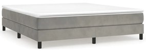 Κρεβάτι Boxspring με Στρώμα Ανοιχτό Γκρι 160x200 εκ. Βελούδινο - Γκρι