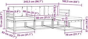 vidaXL Σειρά Καναπέ Εξωτερικού 4 pcs Λευκό και Κρεμ Πολυεστέρας