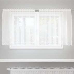 vidaXL Κουρτίνες με κουρτίνες Floral Λευκό 150 x 100 cm Πολυεστέρας
