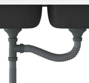 vidaXL Νεροχύτης Διπλή Γούρνα Ασημί 1200x500x155 χιλ. Ανοξείδ. Ατσάλι