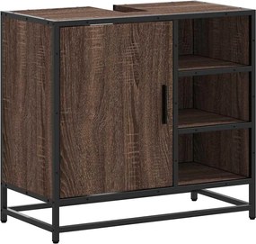 vidaXL ντουλάπι νιπτήρα μπάνιου καφέ δρυς 65x33x60 cm