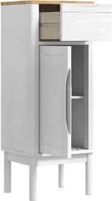 vidaXL Ντουλάπι Μπάνιου FLORO Λευκό 35 x 30 x 90 cm Στερεό ξύλο πεύκου
